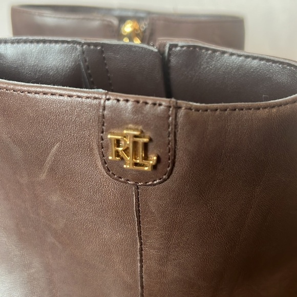 Ralph Lauren Shaley Brown Wedge Ankle Boots Size 8.5 - Picture 4 of 13